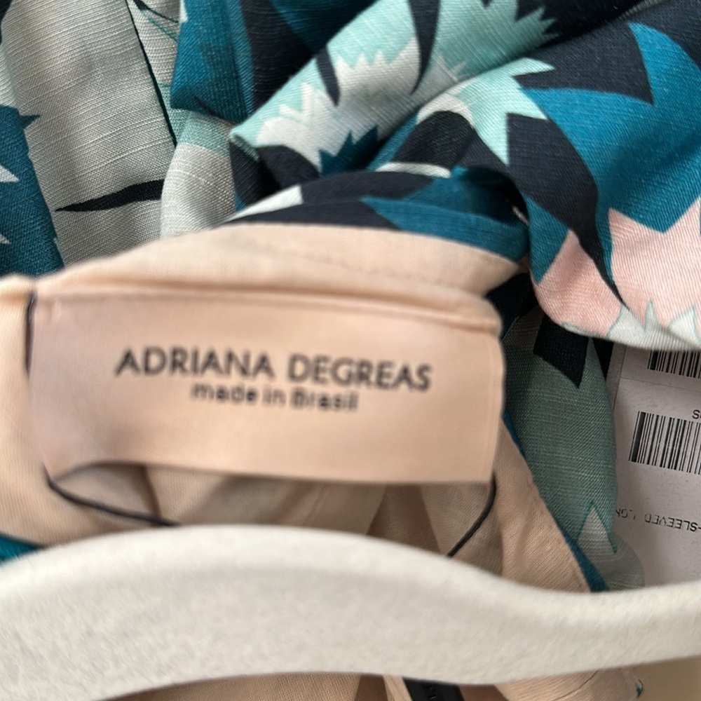 NWT Adriana Degreas Flower Power Puff Sleeve Long Dress Size Small - Picture 8 of 8